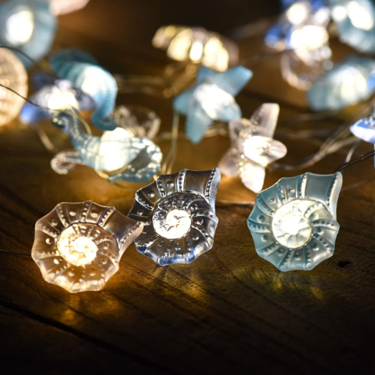 Marine - Ocean Fairy Lights - Seahorse - Shells - Starfish - Aqua Theme Decoration